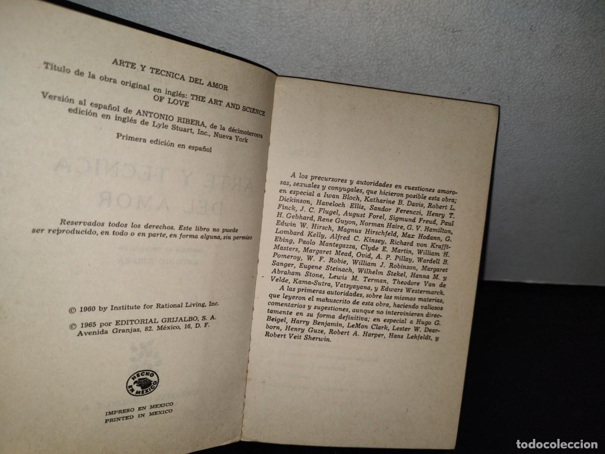 Libros de segunda mano: 76- ARTE Y T&Eacute;CNICA DEL AMOR - ALBERT ELLIS - Foto 6