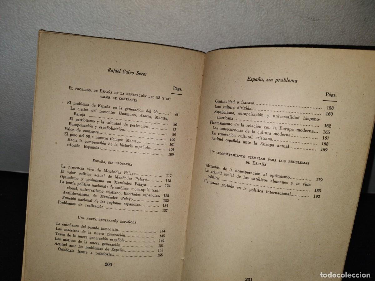 Libros de segunda mano: 76- ESPA&Ntilde;A, SIN PROBLEMA - RAFAEL CALVO SERER - 1957 - Foto 7