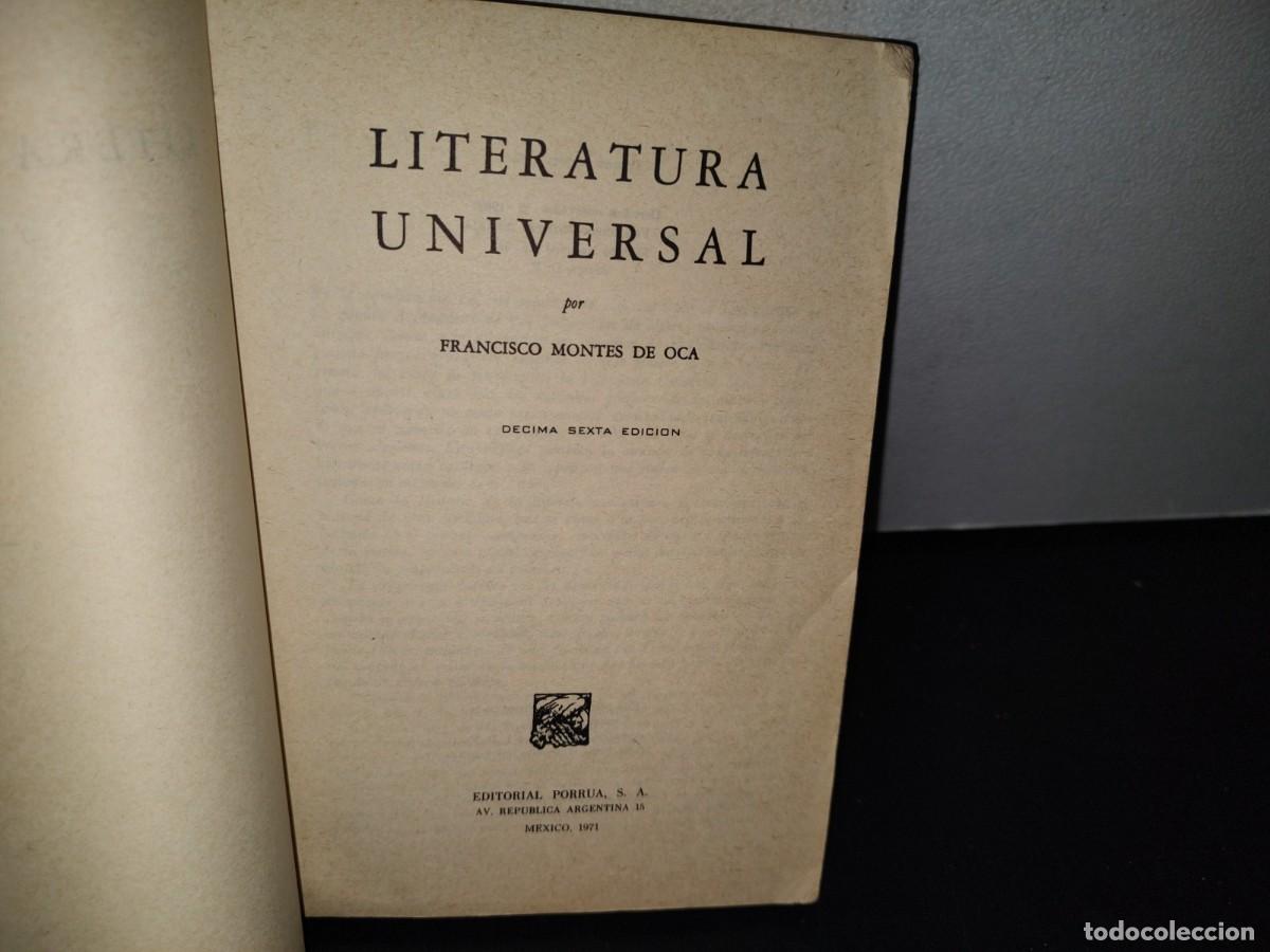 Libros de segunda mano: 76- LITERATURA UNIVERSAL - FRANCISCO MONTES DE OCA - Foto 3