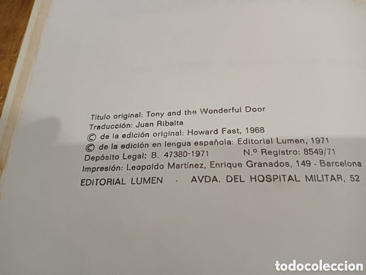 Libros de segunda mano: Tony y la puerta Maravillosa. Howard Fast. - Foto 3