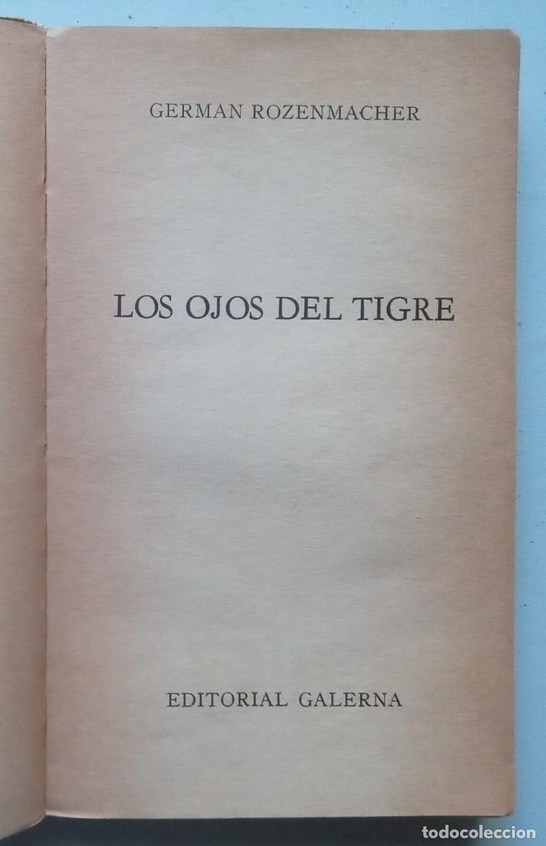 Libros de segunda mano: Rozenmacher, Germ&aacute;n - Los Ojos del Tigre - Editorial Galerna - (1967) - Foto 2