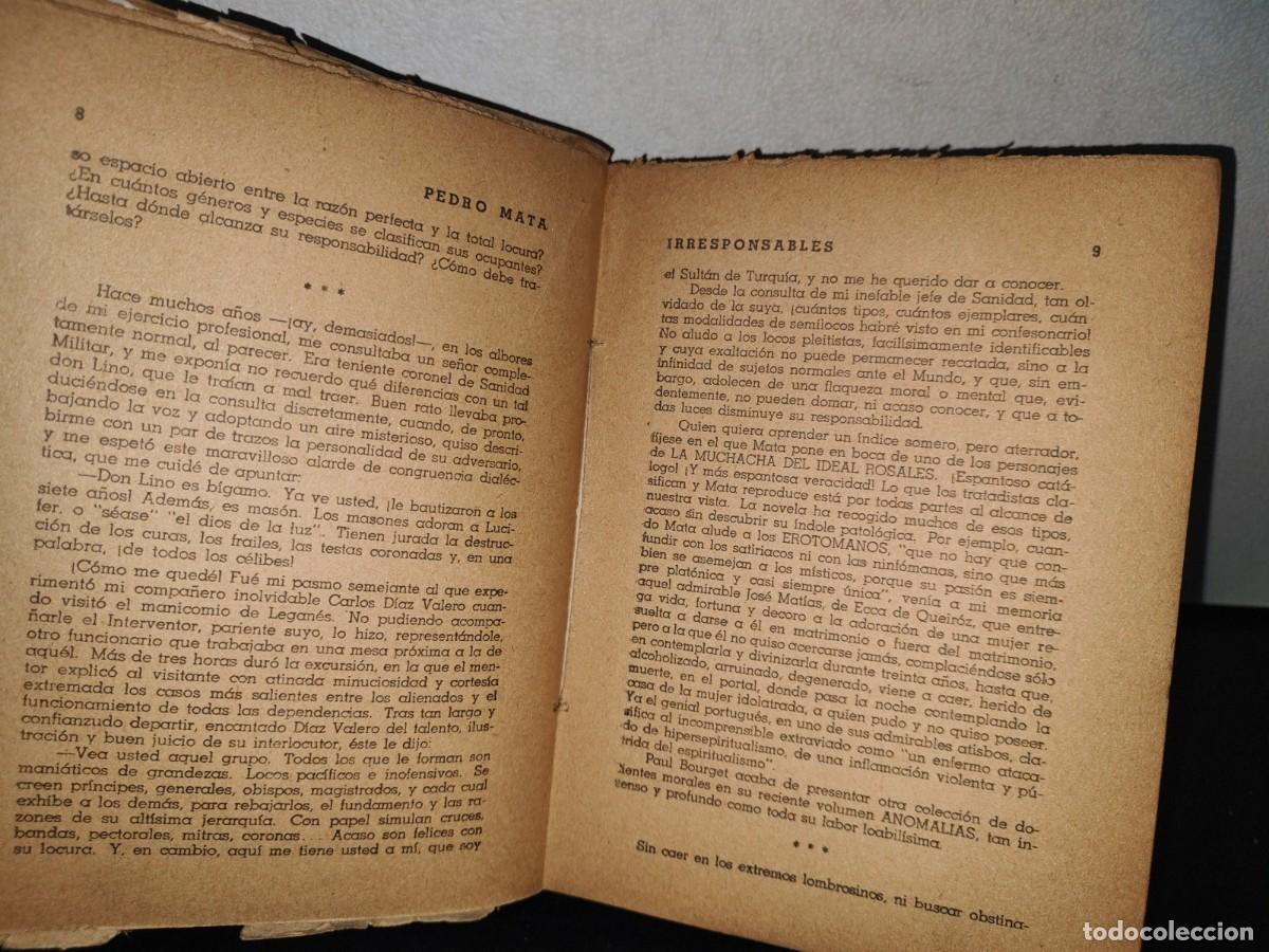 Libros de segunda mano: 76- IRRESPONSABLES - PEDRO MATA - M&Eacute;XICO, D. F. 1945 - Foto 6