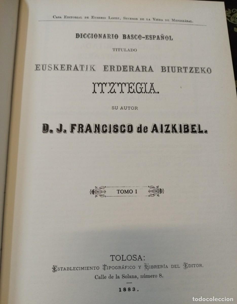 Libros de segunda mano: Aizkibel. Diccionario Basco-Espa&ntilde;ol. Ed.Facs&iacute;mil. - Foto 4