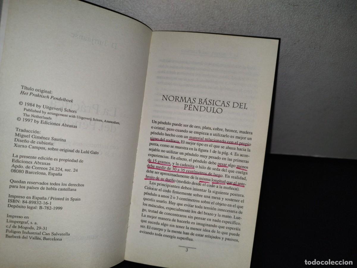 Libros de segunda mano: 195- LA PR&Aacute;CTICA DEL P&Eacute;NDULO - D. JURRIAANSE - Foto 5