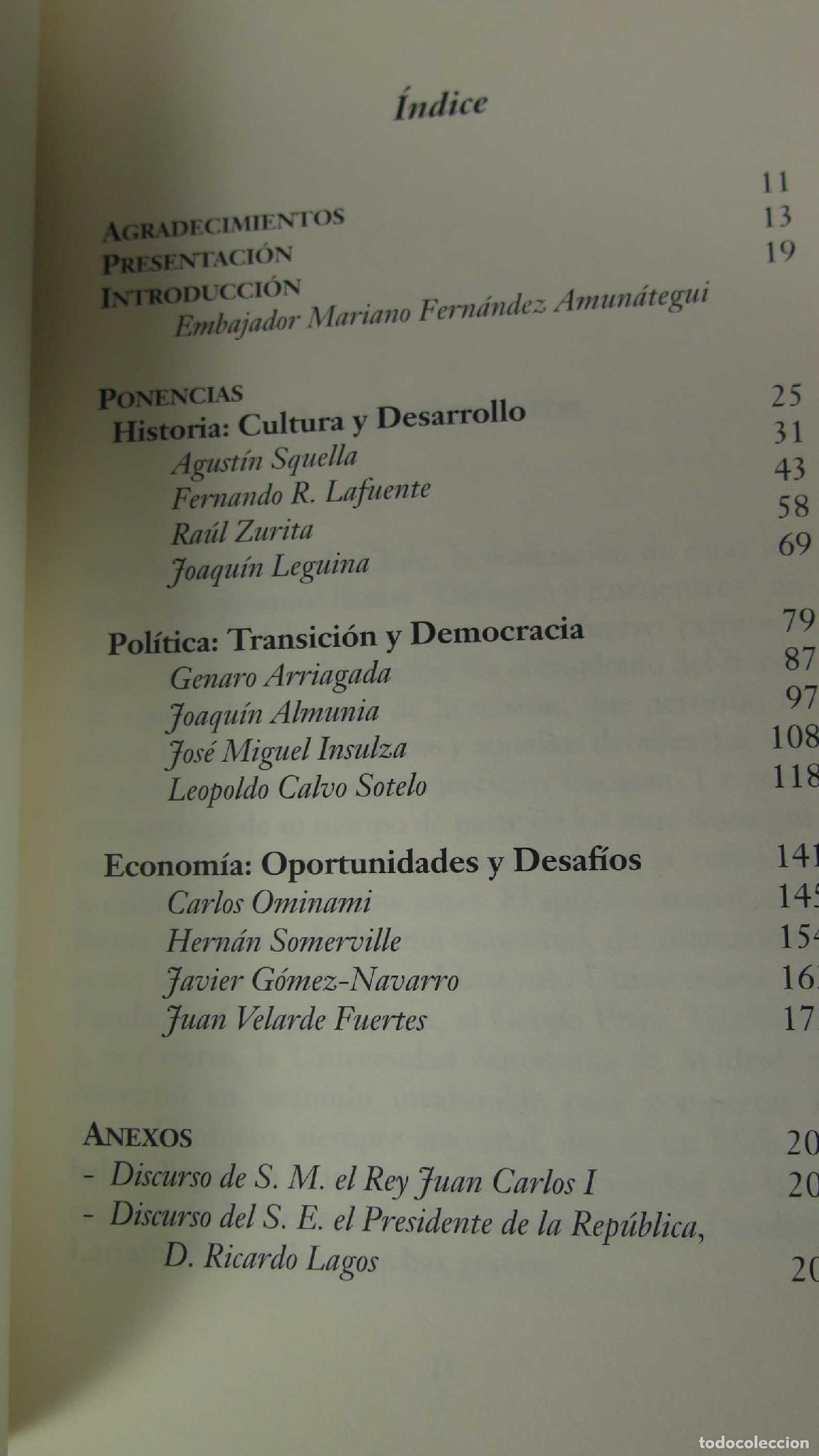 Libros de segunda mano: CHILE Y ESPA&Ntilde;A DIALOGOS Y ENCUENTROS. ALMUNIA - Foto 2
