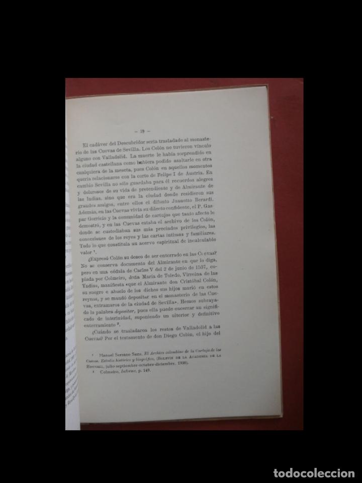 Libros de segunda mano: Los restos de Colon. Antonio Ballesteros Beretta - Foto 3