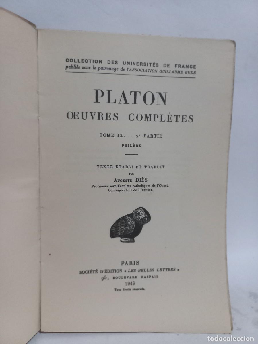 Libros de segunda mano: Plat&oacute;n - Phil&egrave;be - Primera edici&oacute;n - 1949 - Foto 2