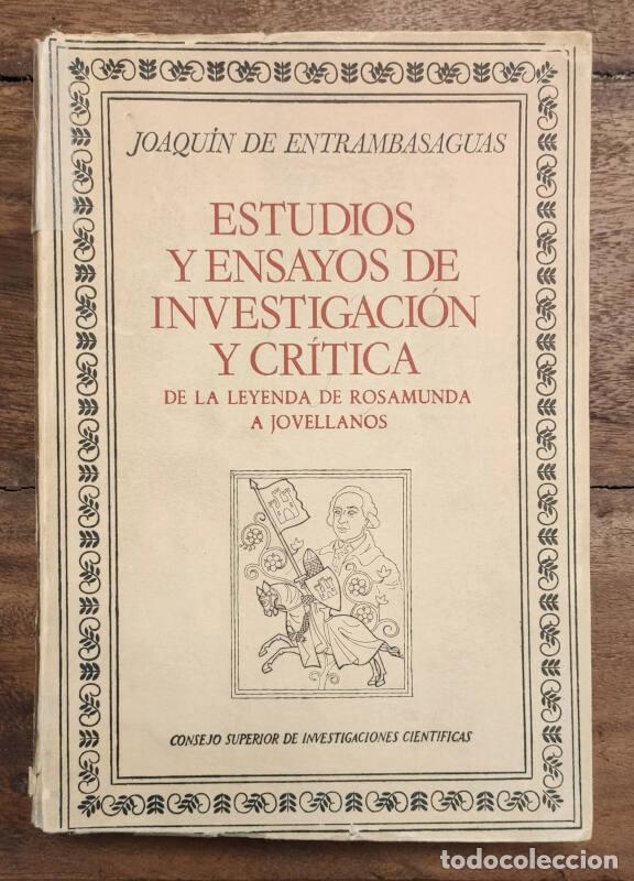 Gebrauchte B&uuml;cher: ESTUDIOS Y ENSAYOS DE INVESTIGACI&Oacute;N Y CR&Iacute;TICA: DE LA LEYENDA DE ROSAMUNDA A JOVELLANOS. ENTRAMBASAGU