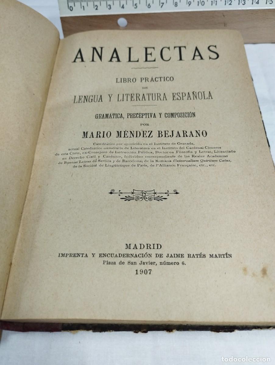 Libros de segunda mano: Analectas. Mario M&eacute;ndez Bejarano, 1907 - Foto 2