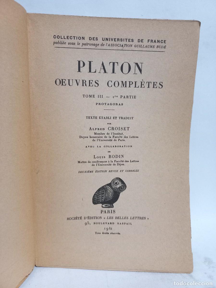 Libros de segunda mano: Plat&oacute;n - Protagoras - Primera edici&oacute;n - 1941 - Foto 2