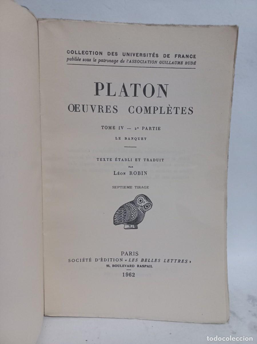 Libros de segunda mano: Plat&oacute;n - Le Banquet - 1962 - Foto 2
