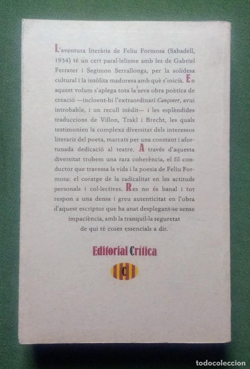 Libros de segunda mano: SI TOT &Eacute;S DINTRE - FELIU FORMOSA. - Foto 2