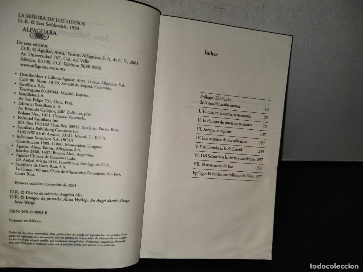 Libros de segunda mano: 87-2- LA SE&Ntilde;ORA DE LOS SUE&Ntilde;OS - SARA SEFCHOVICH - PRIMERA EDICI&Oacute;N 2001 - Foto 6