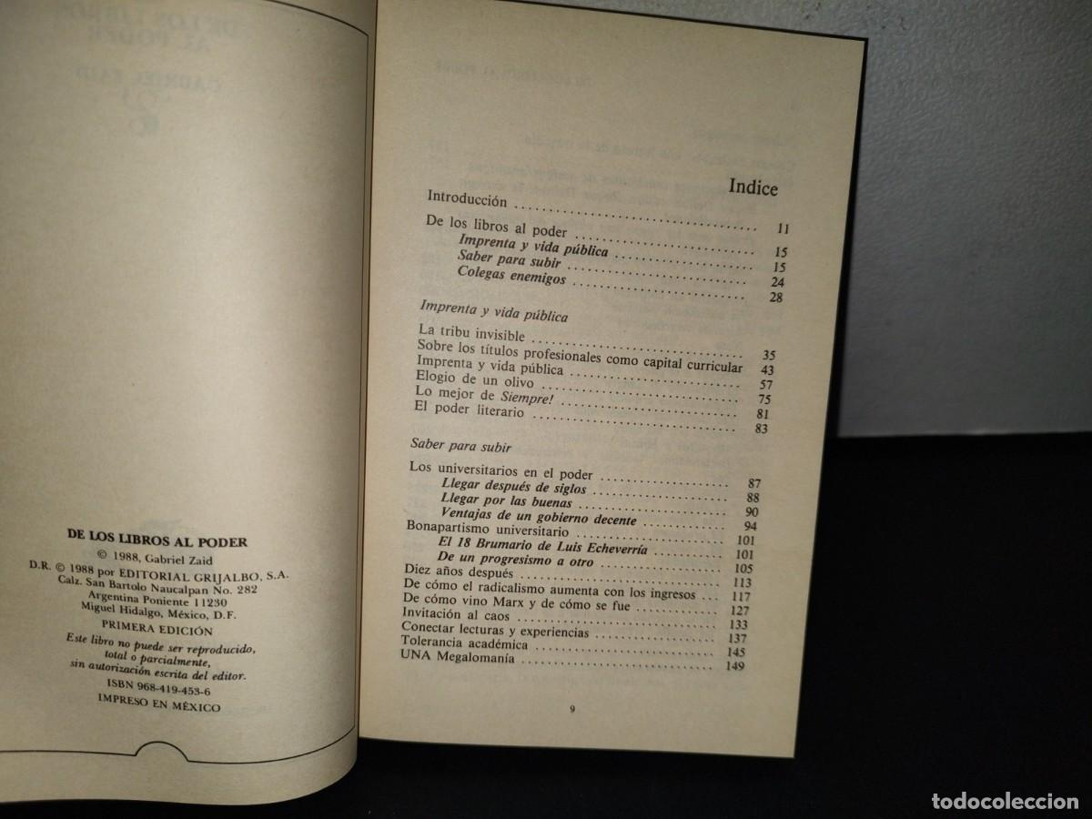 Libros de segunda mano: 87-2- DE LOS LIBROS AL PODER - GABRIEL ZAID - PRIMERA EDICI&Oacute;N 1998 - Foto 6