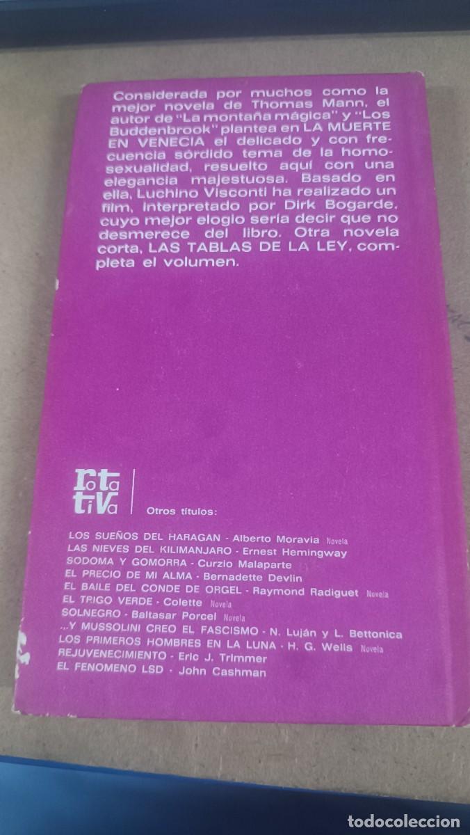 Libros de segunda mano: LA MUERTE EN VENECIA + LAS TABLAS DE LA LEY - THOMAS MANN. EDITORIAL PLANETA, 1971 REF 1804 - Foto 2