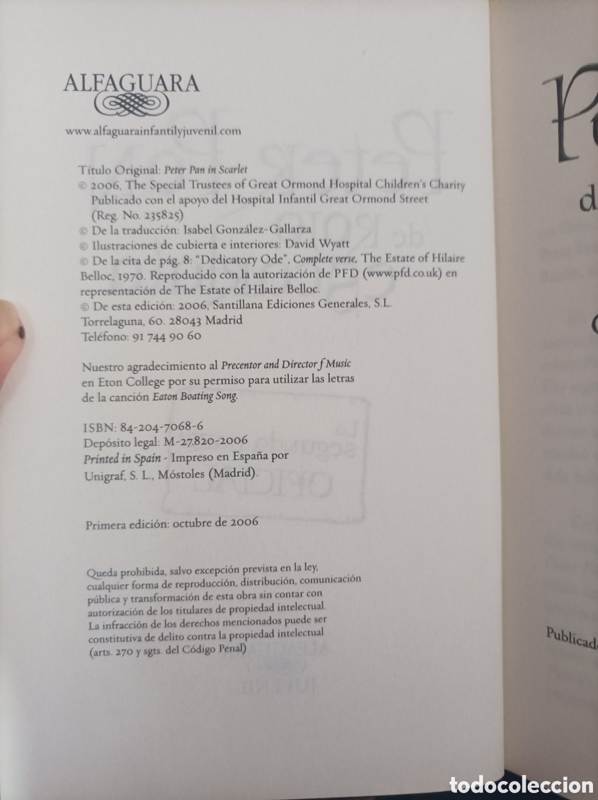Libros de segunda mano: Peter pan de rojo escarlata Geraldine McCaughrean-primera edici&oacute;n - Foto 4