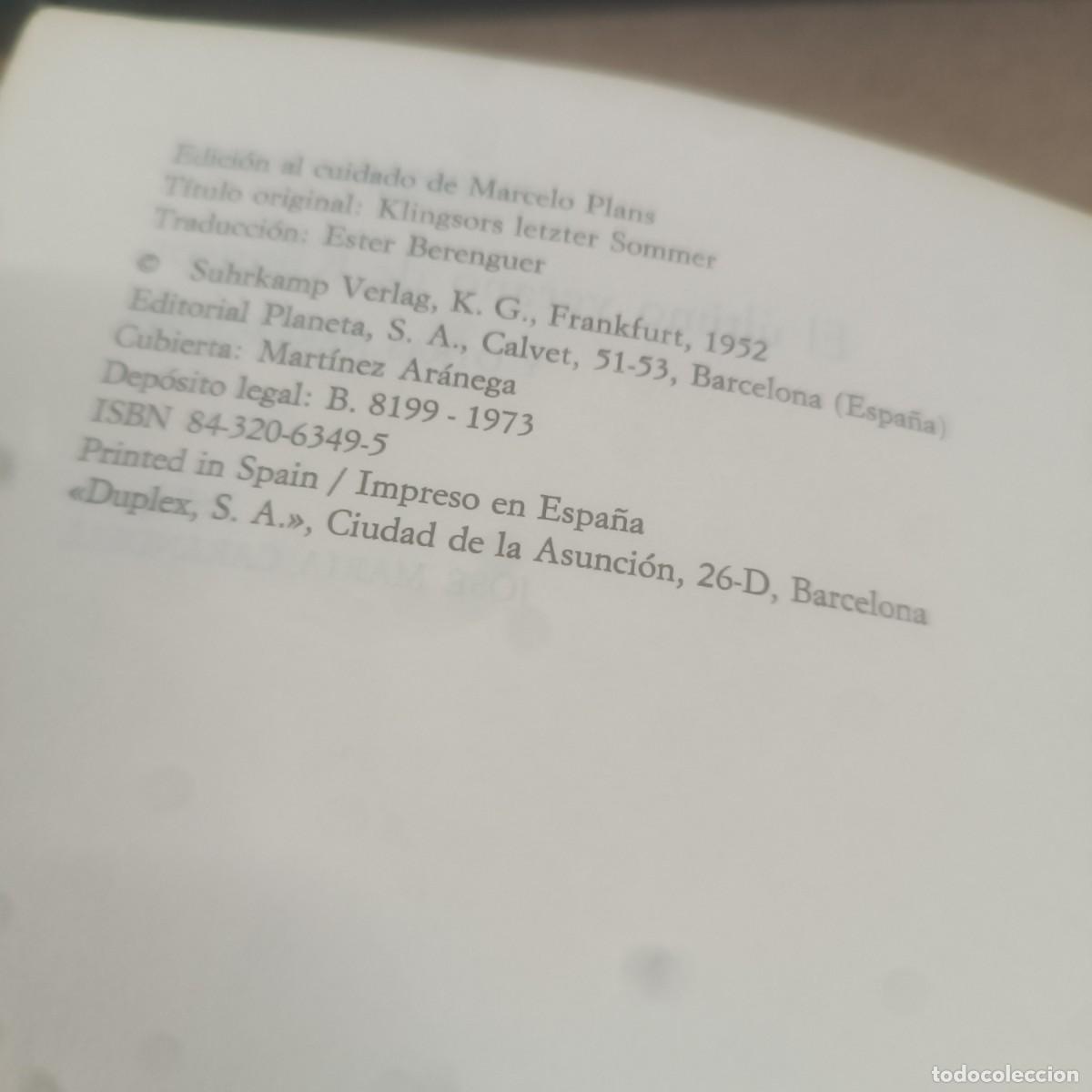 Libros de segunda mano: El &uacute;ltimo verano de Klingsor - Hermann Hesse REF 1824 - Foto 3