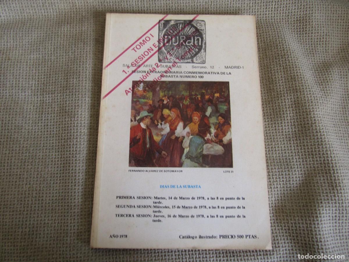Libros de segunda mano: Catalogo Duran,Sala de arte y Subastas - Sesion Extraordinaria Conmemorativa de Subasta No.100 1978