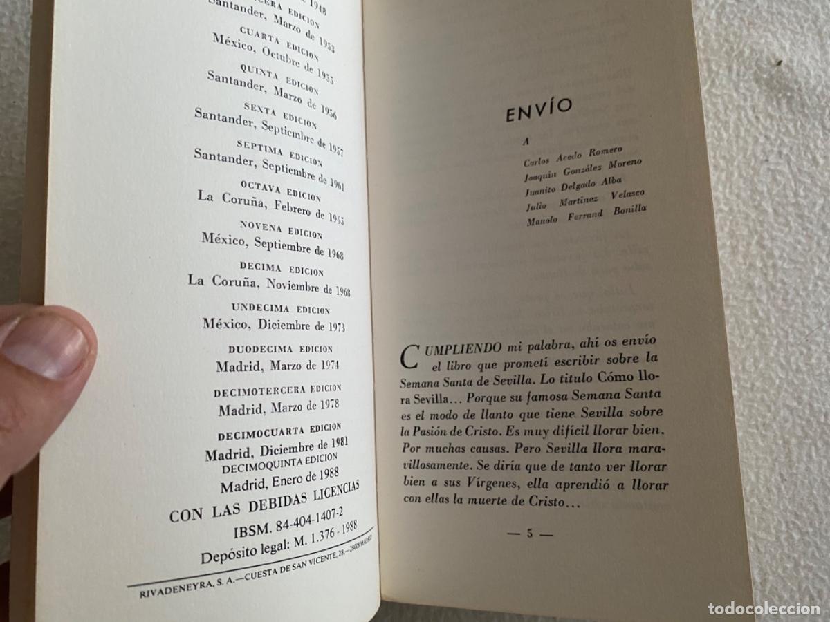 Libros de segunda mano: COMO LLORA SEVILLA - RAM&Oacute;N CUE - Foto 6