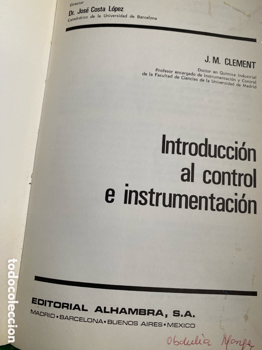 Libros de segunda mano: Introduccion al control e instrumentaci&oacute;n J. M. Clement - Foto 3