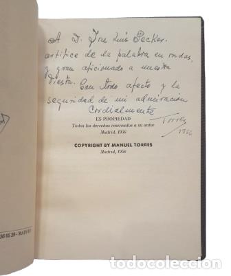 Libros de segunda mano: Torres, Manuel.- ROMANCILLOS DE LOS TOROS Y DEL CANTE (1956) - Foto 1