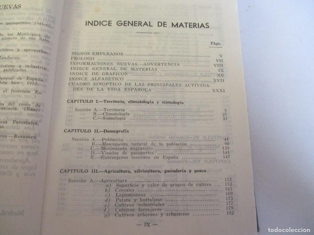 Libros de segunda mano: ANUARIO ESTAD&Iacute;STICO DE ESPA&Ntilde;A 1958 - Foto 4