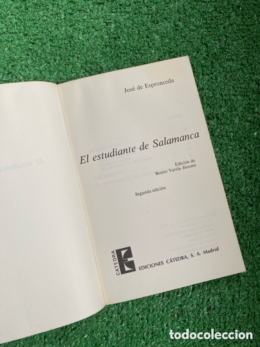 Libros de segunda mano: El estudiante de Salamanca - Jos&eacute; de Espronceda - Foto 3