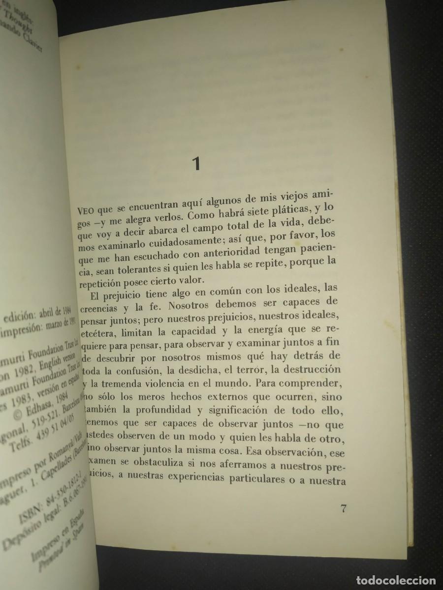 Libros de segunda mano: LA MADEJA DEL PENSAMIENTO - JIDDU KRISHNAMURTI - Foto 3
