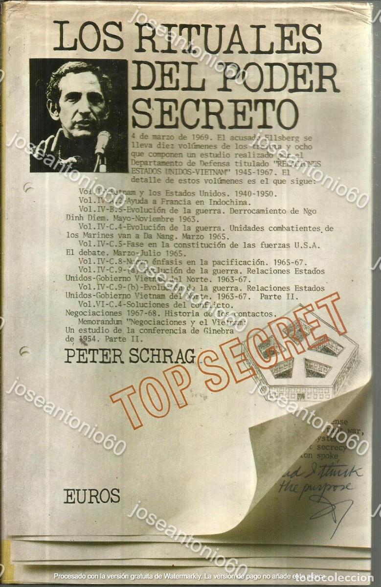 Libros de segunda mano: Los rituales del poder secreto. Publicado en 1975 - Peter Schrag - Foto 1
