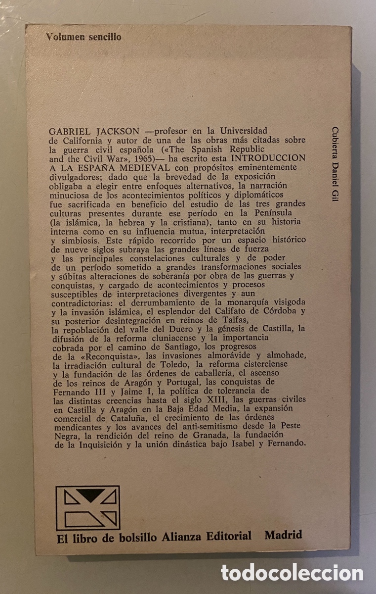Libros de segunda mano: Introducci&oacute;n a la Espa&ntilde;a medieval - JACKSON, Gabriel - Foto 2