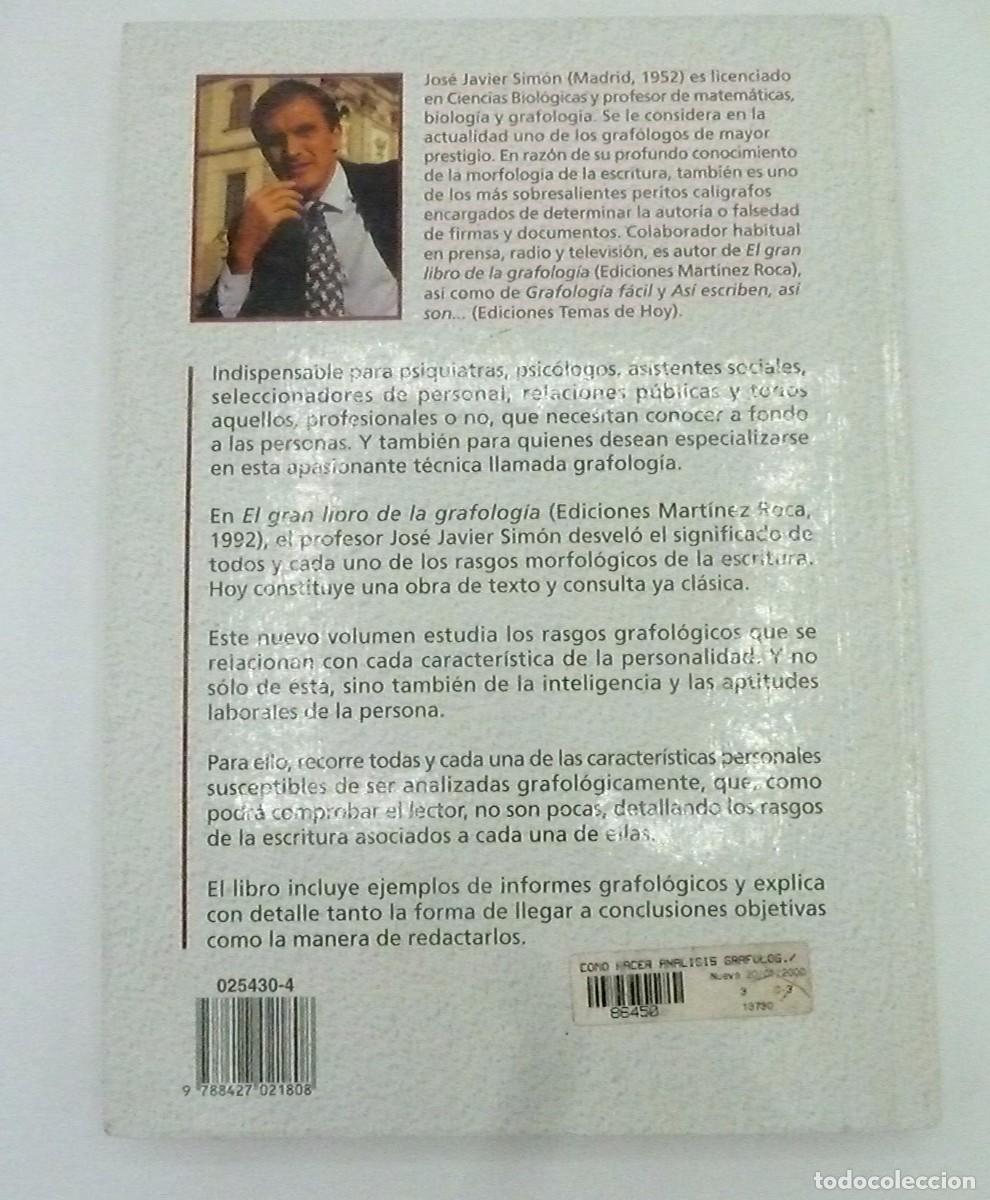 Libros de segunda mano: C&oacute;mo Hacer An&aacute;lisis Grafol&oacute;gicos. Jos&eacute; Javier Sim&oacute;n - Foto 2