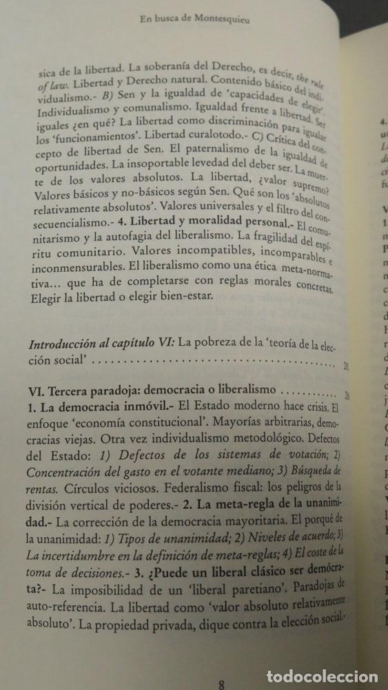 Libros de segunda mano: En busca de Montesquieu. Pedro Schwartz Gir&oacute;n - Foto 5