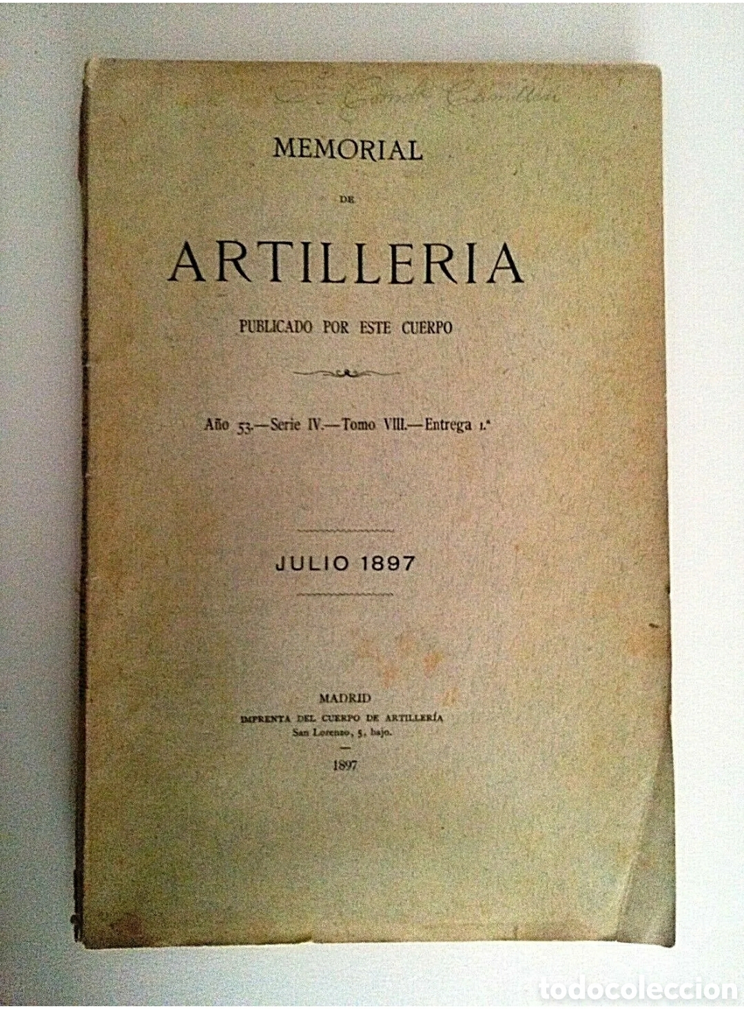 Libros de segunda mano: MEMORIAL DE ARTILLERIA. JULIO 1897&nbsp; - Foto 1