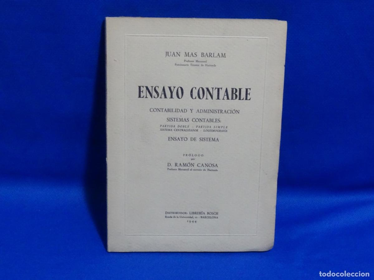 Libros de segunda mano: ENSAYO CONTABLE. JUAN M&Aacute;S BARLAM. DEDICADO. CARTA MANUSCRITA DEL AUTOR. 134 PAG.