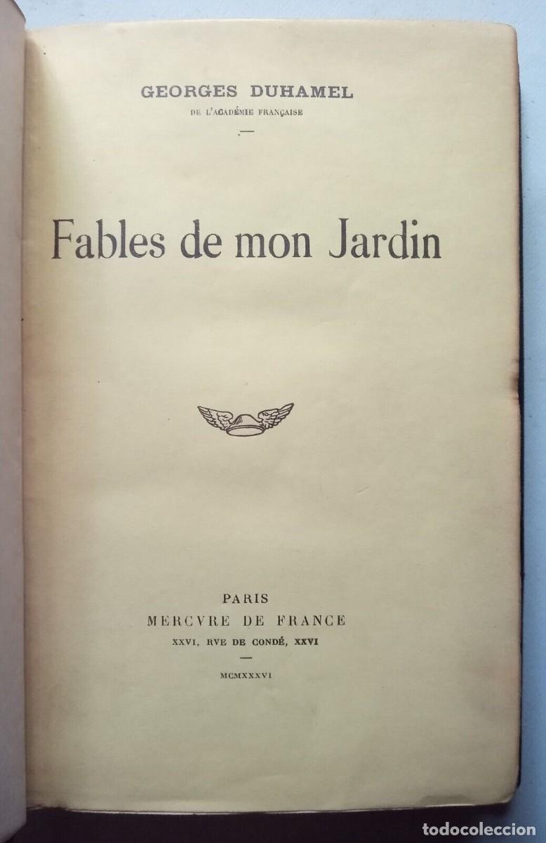 Libros de segunda mano: Duhamel, Georges - Fables de mon Jardin - (1936) - SIGNED - Foto 1