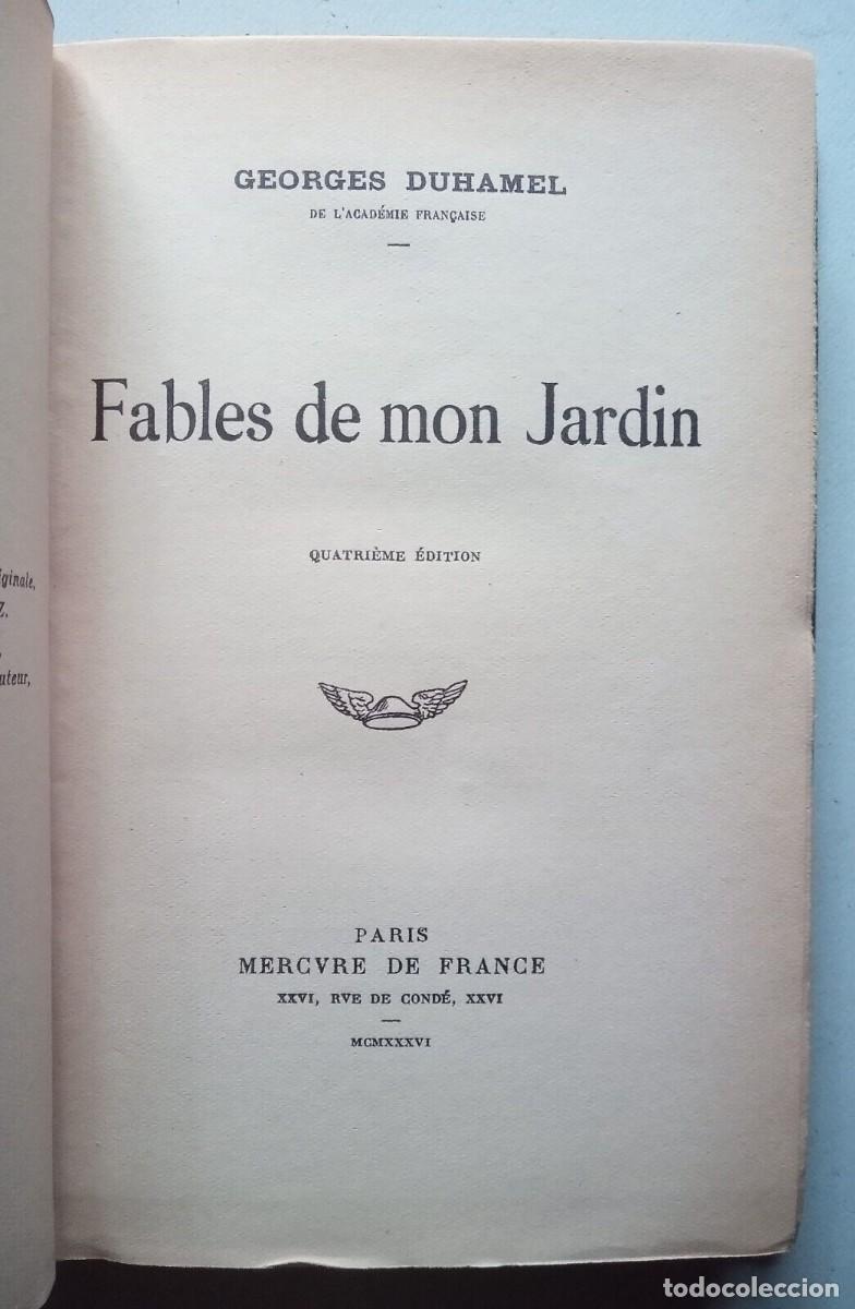 Libros de segunda mano: Duhamel, Georges - Fables de mon Jardin - (1936) - SIGNED - Foto 4