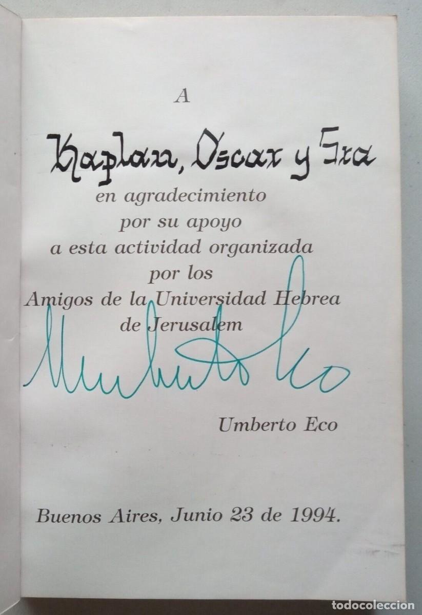 Libros de segunda mano: Eco, Umberto - La Estrategia de la Ilusi&oacute;n - (1994) - SIGNED - Foto 2