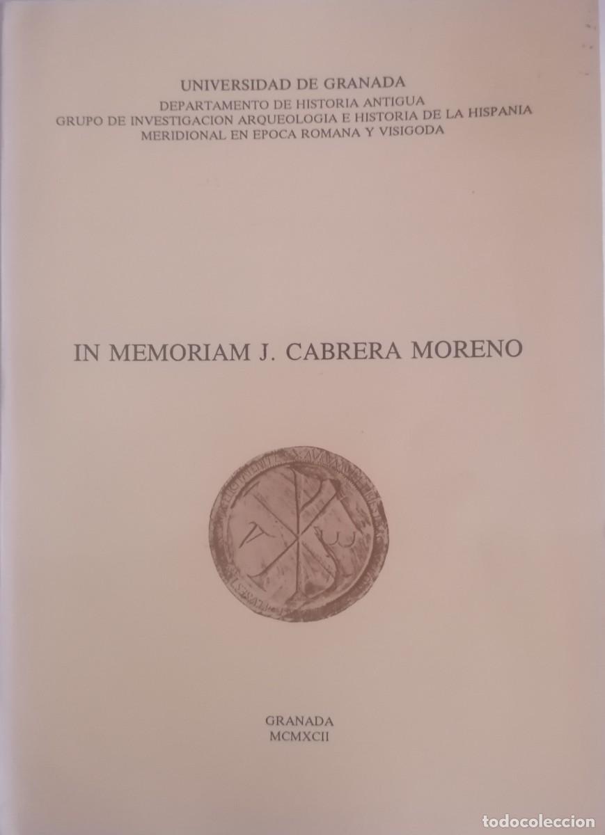Libros de segunda mano: IN MEMORIAM J. CABRERA MORENO - Foto 1