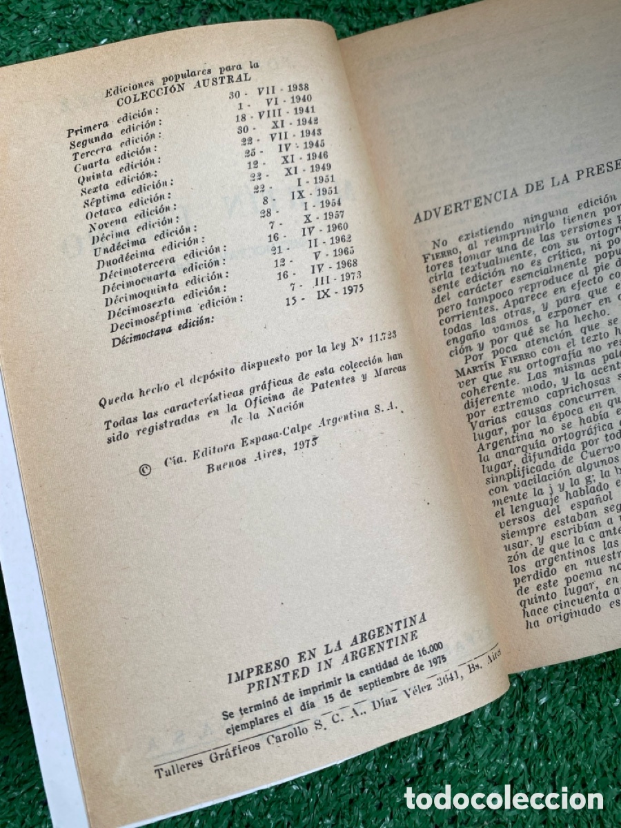 Libros de segunda mano: Mart&iacute;n Fierro - Jos&eacute; Hern&aacute;ndez - Foto 4