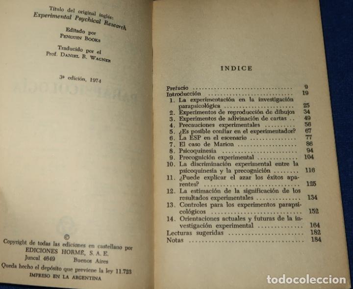 Libros de segunda mano: Parapsicolog&iacute;a - Robert H. Thouless - Ediciones Horme (1974) - Foto 4