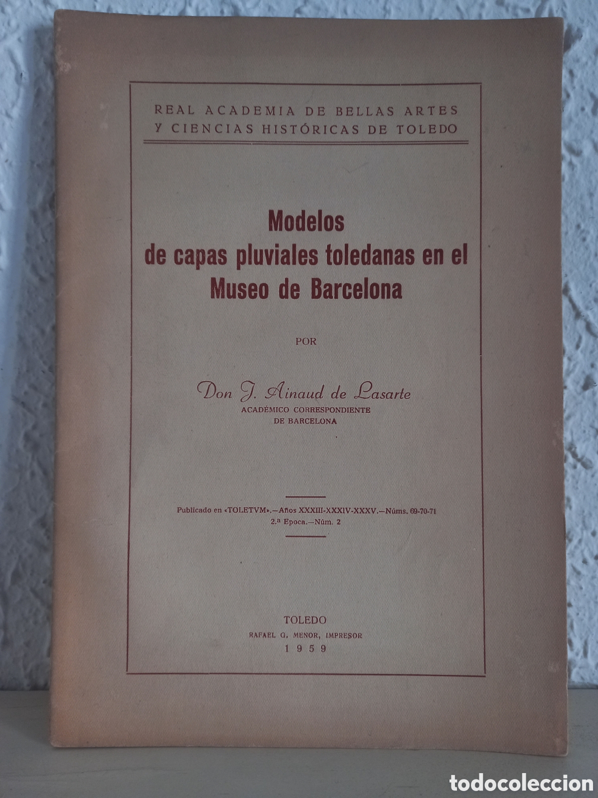 Libros de segunda mano: Modelos Capas Pluviales Toledanas. Museo de Barcelona. A&ntilde;o 1959 - Foto 1