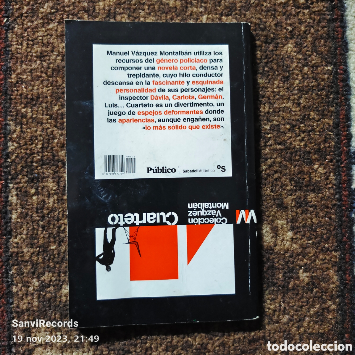 Libros de segunda mano: CUARTETO (COLECCI&Oacute;N V&Aacute;ZQUEZ MONTALB&Aacute;N) - Foto 2
