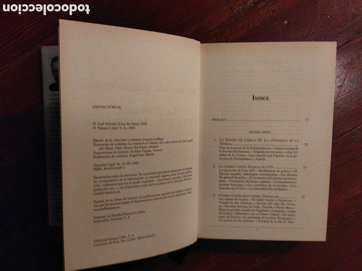 Libros de segunda mano: La guerra de la independencia / Vaca de Osma, Jos&eacute; Antonio - Foto 2