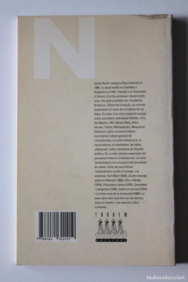 Libros de segunda mano: Isaiah Berlin - Nacionalisme - T&agrave;ndem Edicions - Foto 2
