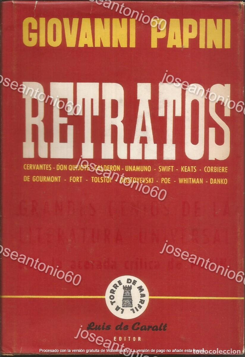 Libros de segunda mano: Retratos. Giovanni Papini. 1958 - Foto 1