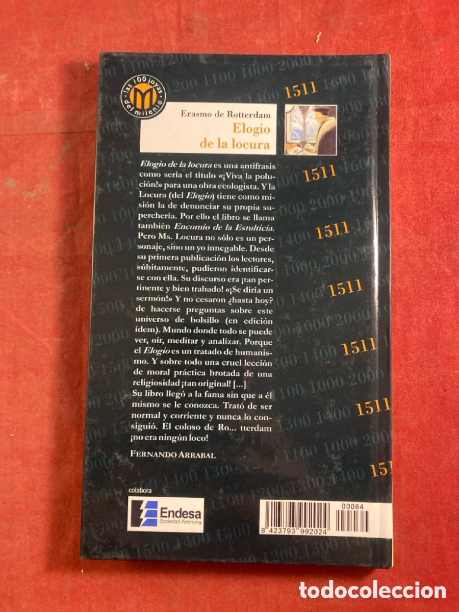 Libros de segunda mano: Erasmo de Rotterdam. ELOGI&Oacute; DE LA LOCURA - Foto 2
