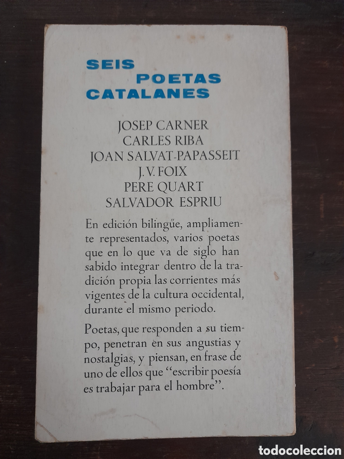 Libros de segunda mano: Seis Poetas Catalanes, Jos&eacute; Batll&oacute; - TAURUS 1979 - Foto 3