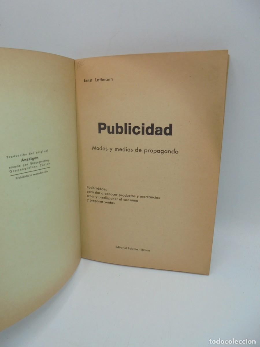 Libros de segunda mano: PUBLICIDAD. MODOS Y MEDIOS DE PROPAGANDA. ERNST LATTMANN. PAGS : 69. - Foto 2