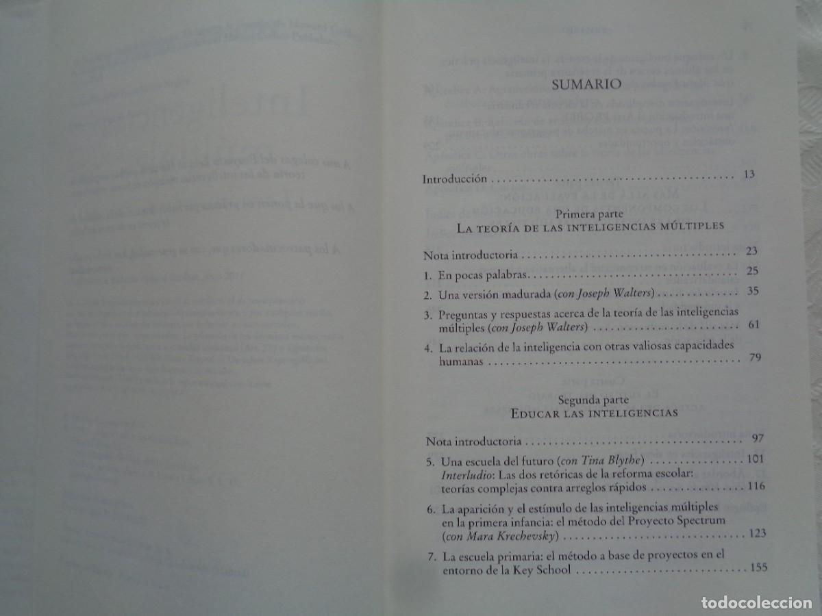Libros de segunda mano: HOWARD GARDNER. INTELIGENCIAS M&Uacute;LTIPLES La teor&iacute;a en la pr&aacute;ctica. 2011. - Foto 2