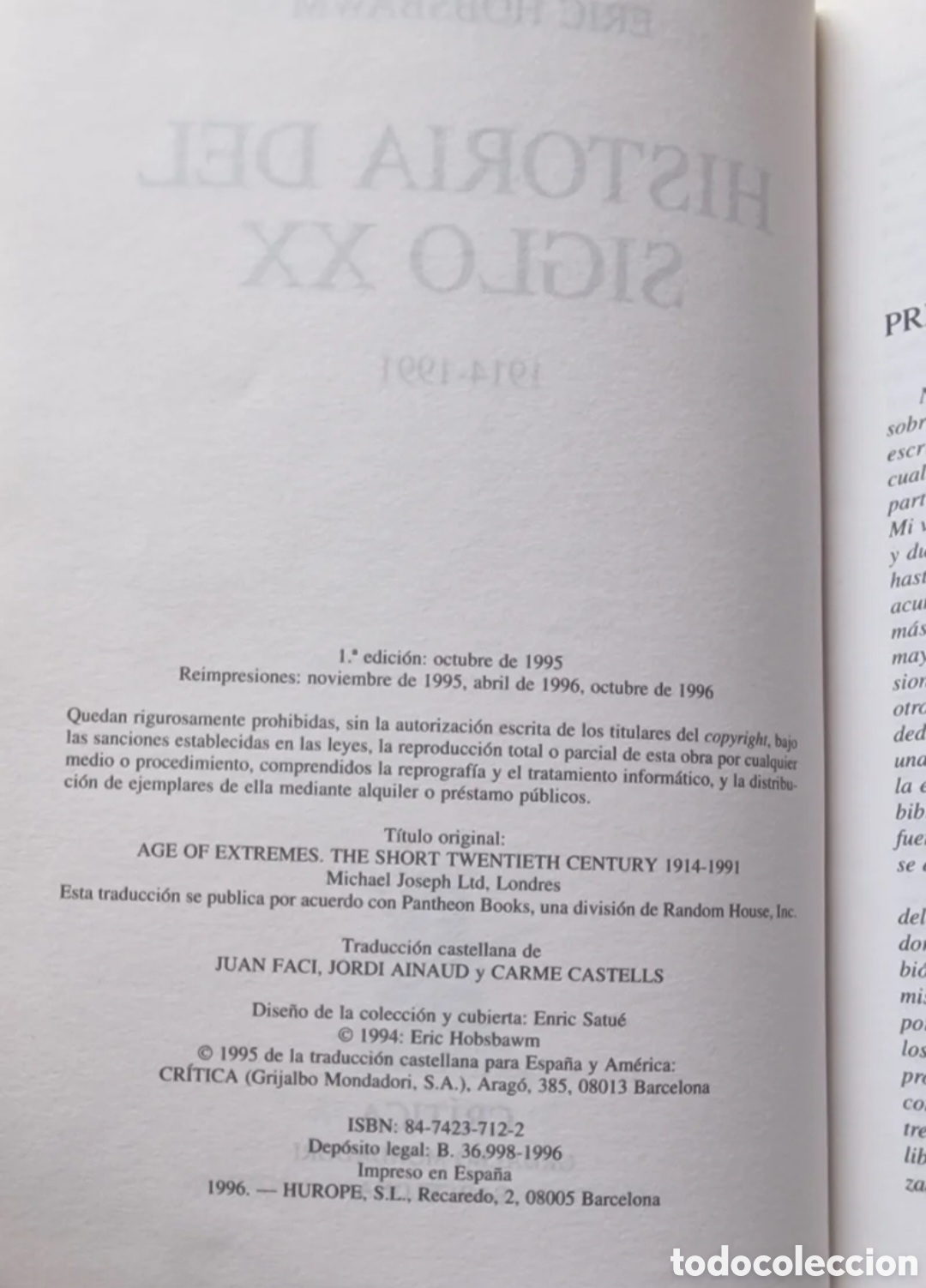 Libros de segunda mano: Historia del Siglo XX. Eric Hobsbawm. - Foto 3